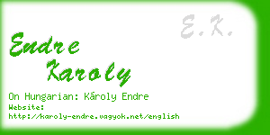 endre karoly business card